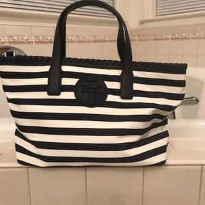 Tory Burch Marion Small Striped East-West Tote